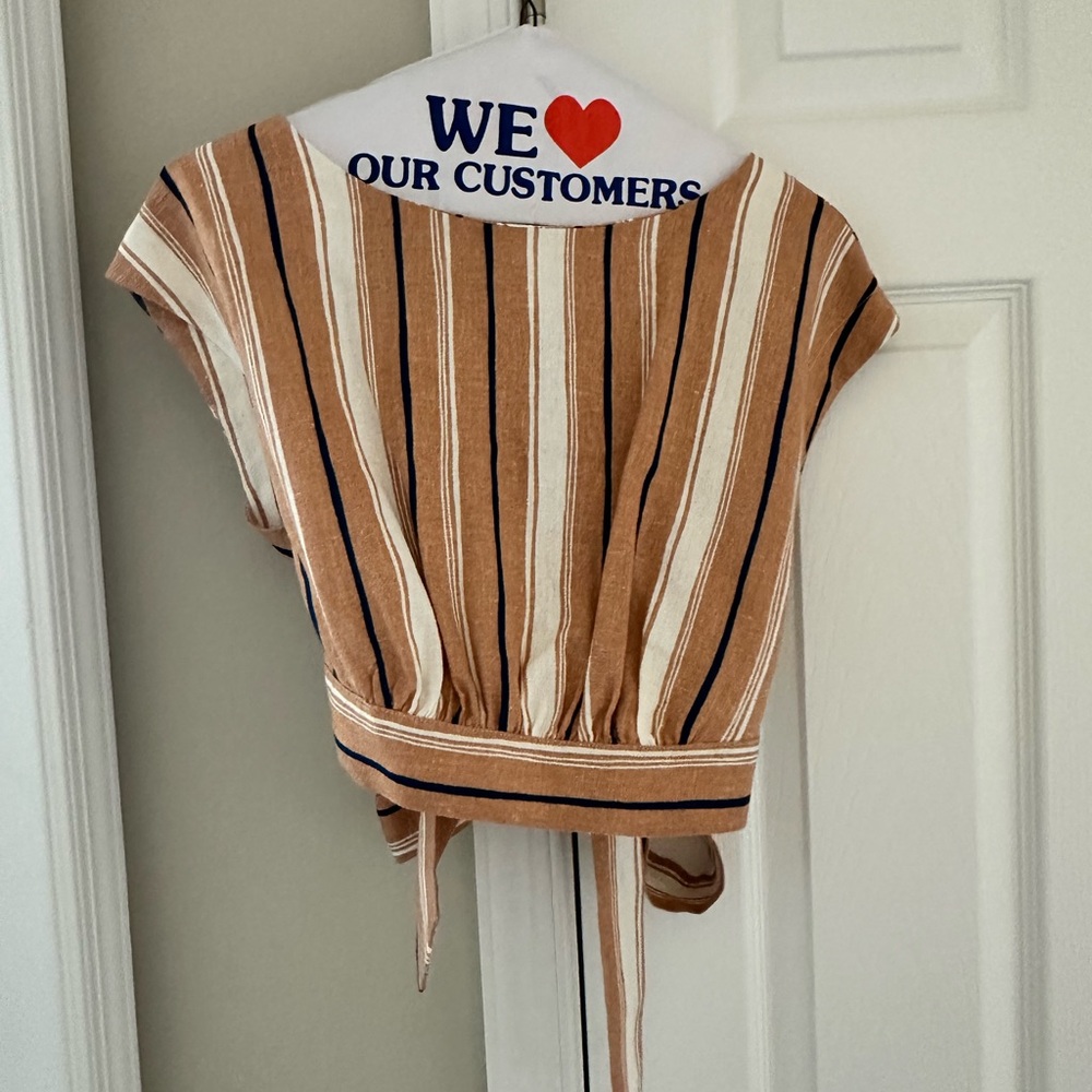 Striped Tan and White top and skirt set